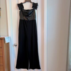 ⚡️ 3 for $30 ⚡️ SHEIN Black Faux Leather Jumpsuit, NWT